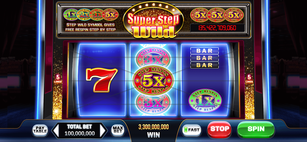 Play Las Vegas - Casino Slots - Super Step Wild slot machine gameplay with a massive jackpot win in Play Las Vegas