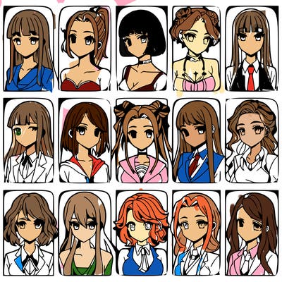 girls that look diffrent anime