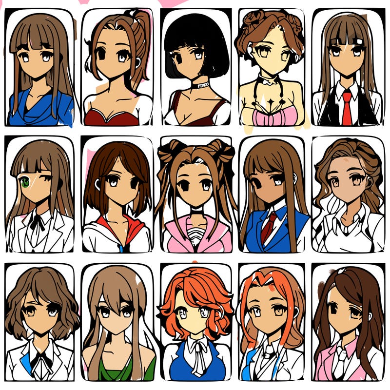 girls that look diffrent anime