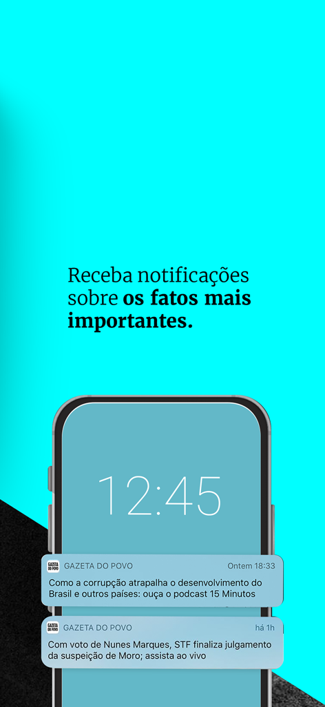 Gazeta do Povo - Gazeta do Povo app push notifications on a smartphone lock screen