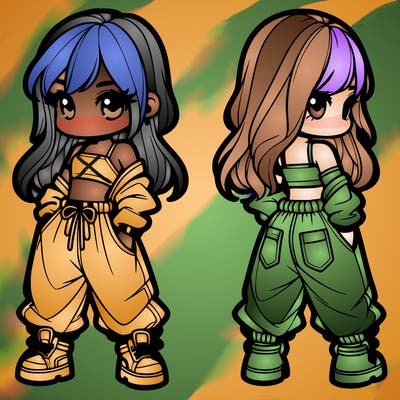 girl in crop top and baggy pants