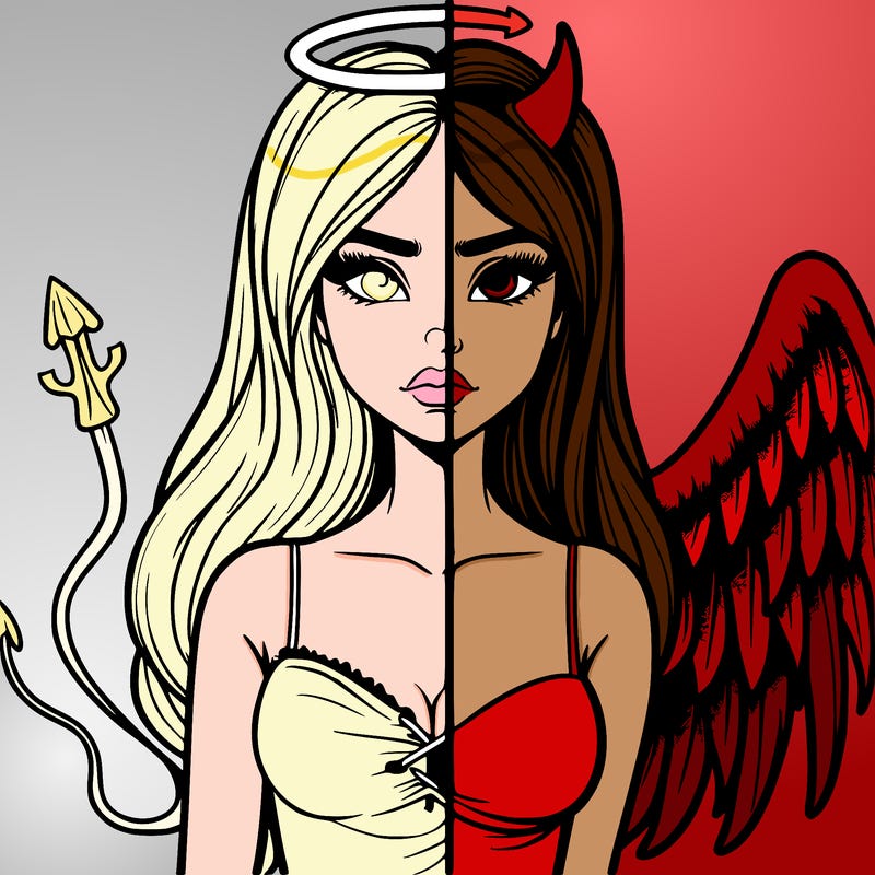 devil vs angel realistic girl