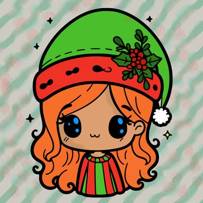 christmas hat girl