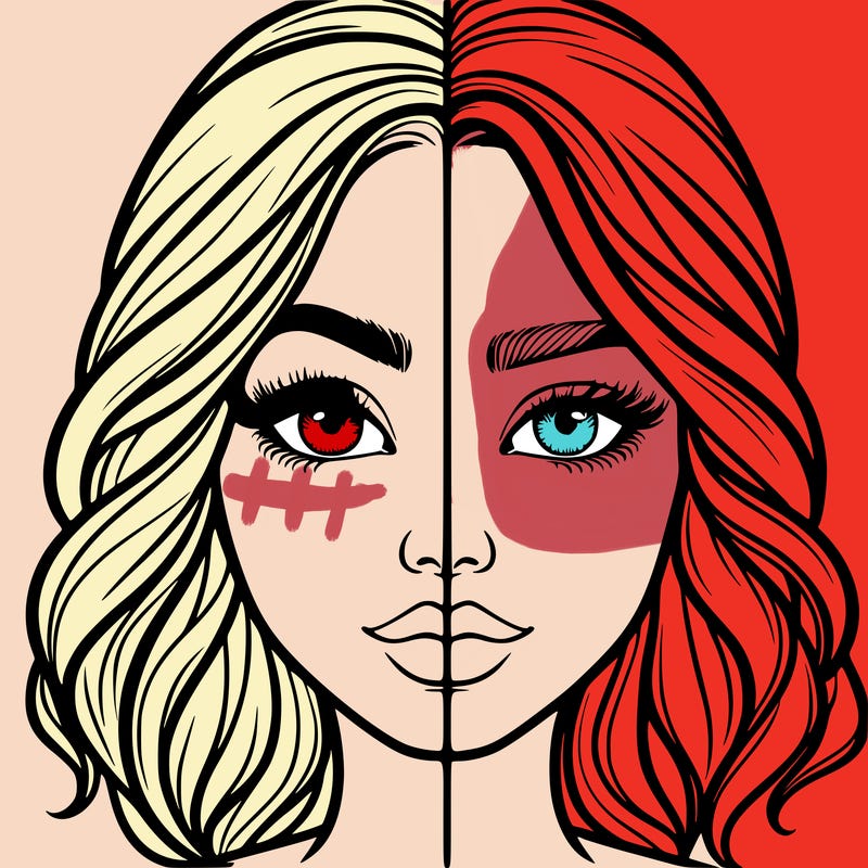 realistic girl split half