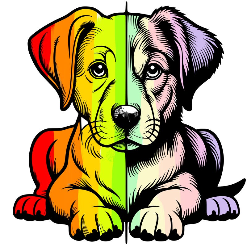 realistic dog split picture