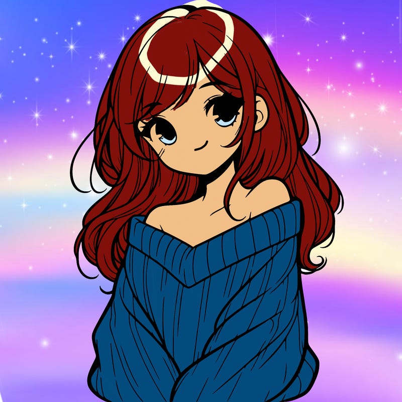 shy pretty girl wearing a sweater that is falling off one shoulder portrait