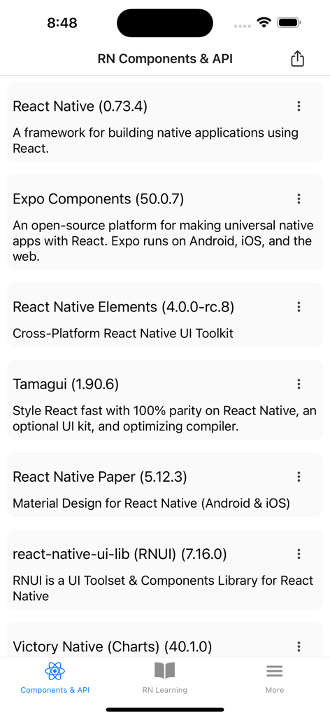 Expo & React Native components - 앱 탐색기에서 사용할 수 있는 인기 있는 React Native 및 Expo UI 컴포넌트 라이브러리 목록