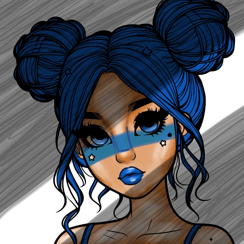 realistic girl with space buns