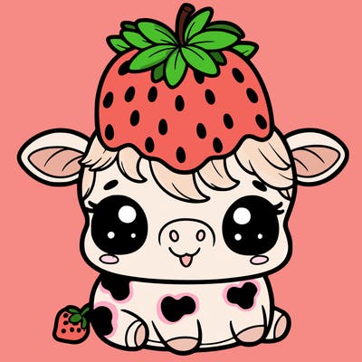 cute strawberry cow