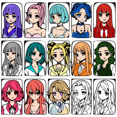 girls that look diffrent anime