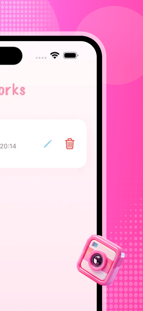Screenshot of Mafoo app project list with edit and delete options for manga creations
