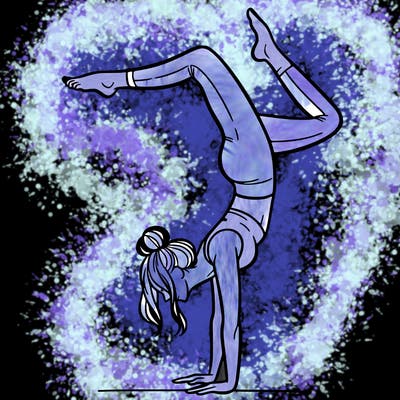 a woman doing a handstand