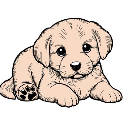 a cute realistic puppy