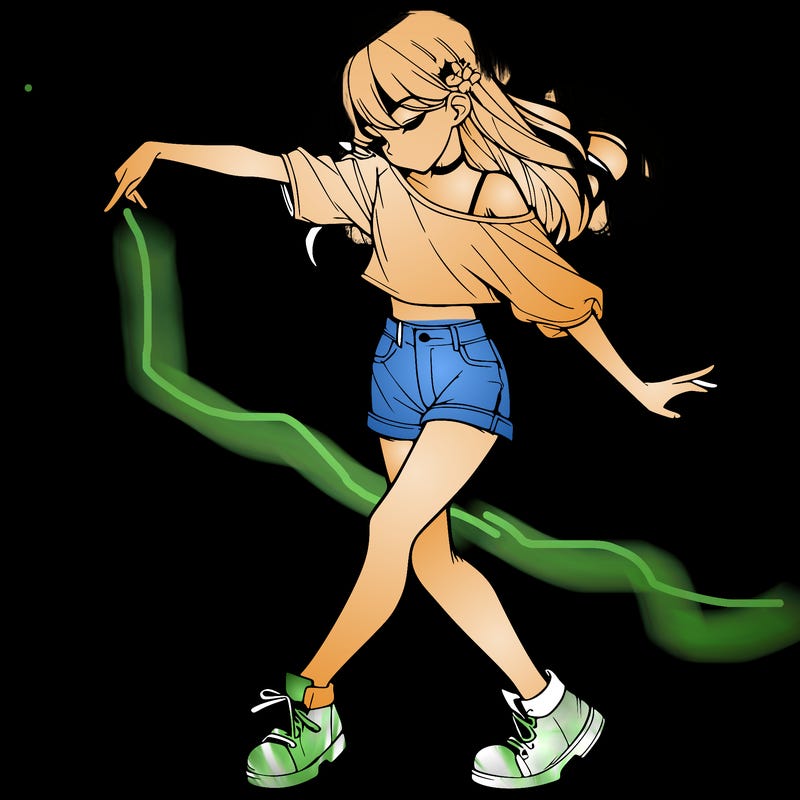 realistic girl danceing