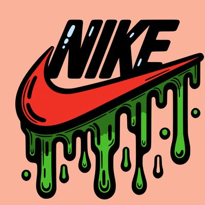 dripping nike logo