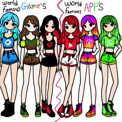 a group of girls wearing crop tops and shorts