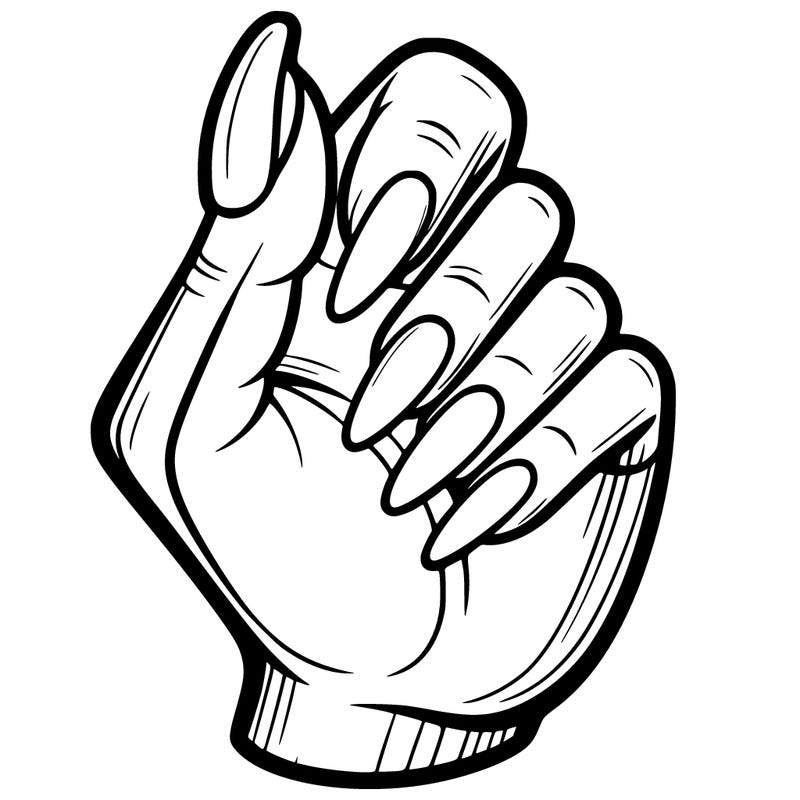 hand with plain false nails