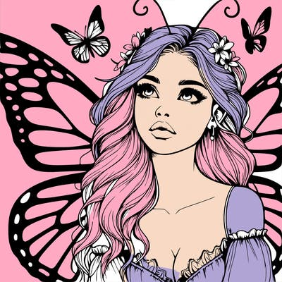 butterfly fairy realistic girl