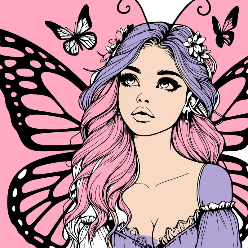 butterfly fairy realistic girl