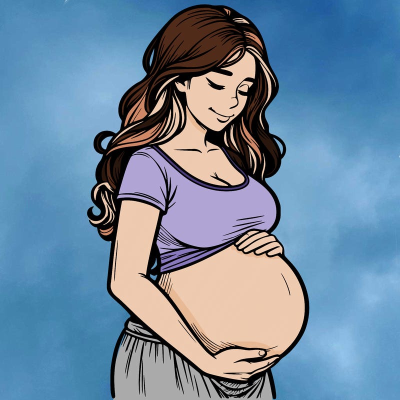 woman heavily pregnant realistic