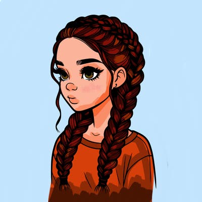 realistic girl with braids