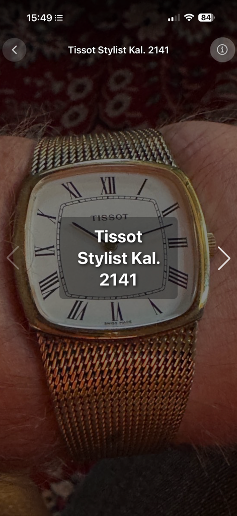 CollectAll Collections - Um relógio Tissot Stylist Kal 2141 antigo exibido como um item catalogado no aplicativo CollectAll.