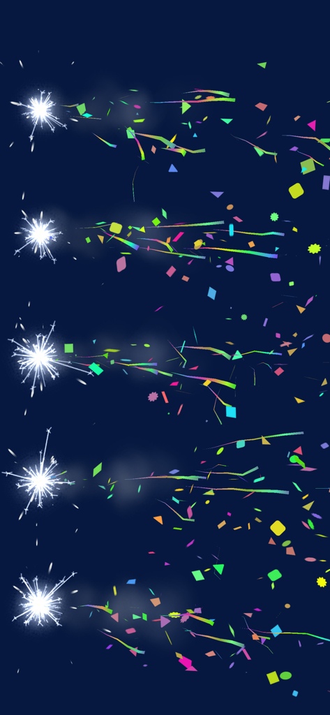 Sparking firecrackers with colorful streamers and confetti for parties