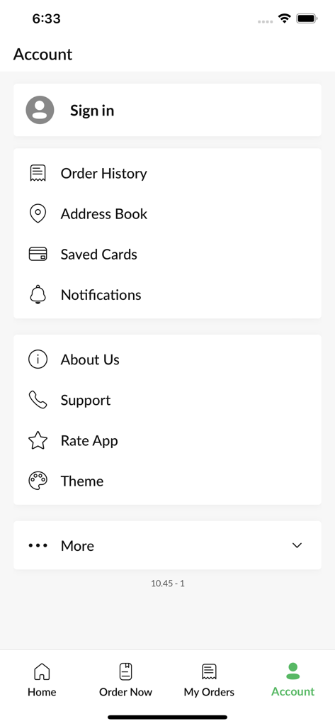 Desserts 2 Go Leicester. - User account and profile settings page for the Desserts 2 Go Leicester mobile app