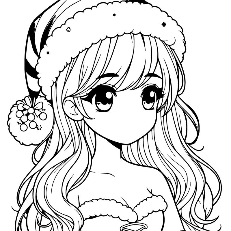 realistic girl dresses up for christmas