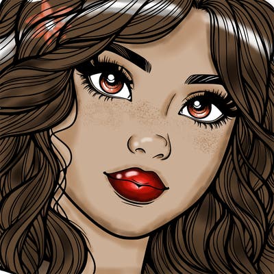 beautiful realistic girl close up to the camera with wavy hair,