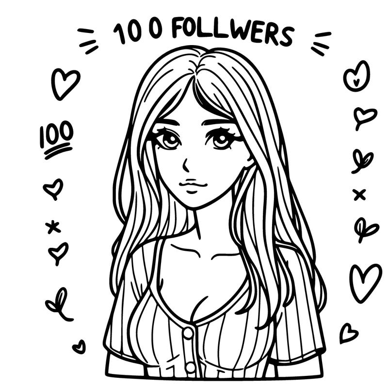100 followers realistic girl