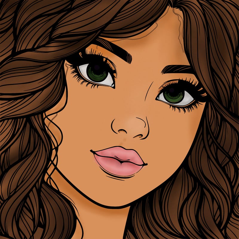 beautiful realistic girl close up to the camera with wavy hair,