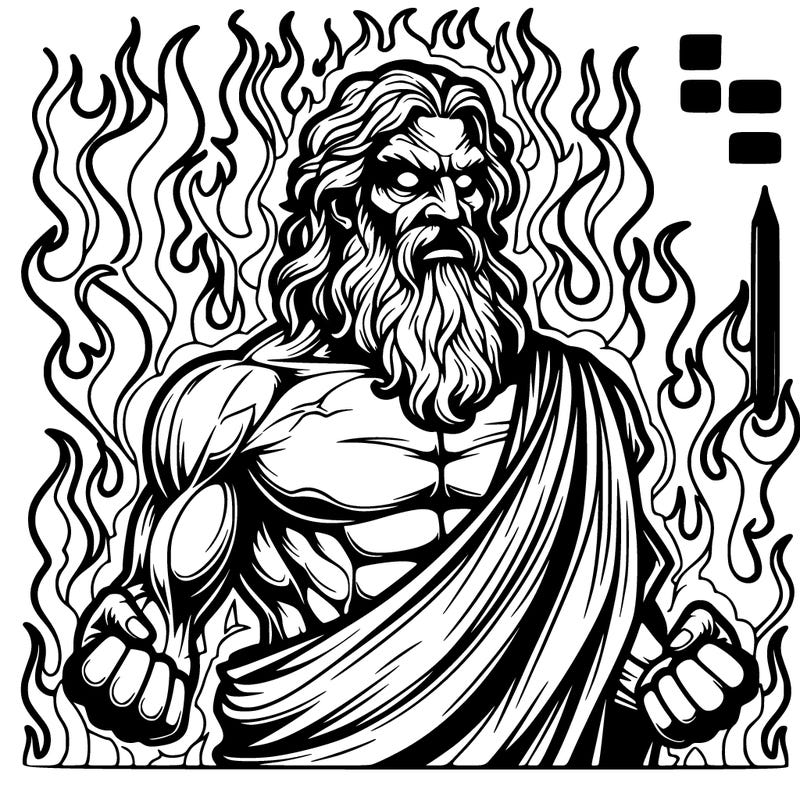 realistic hades god of the underworld with fire