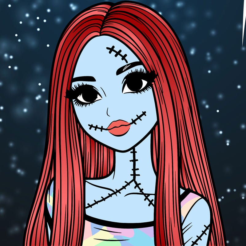 realistic girl with straight and long hair