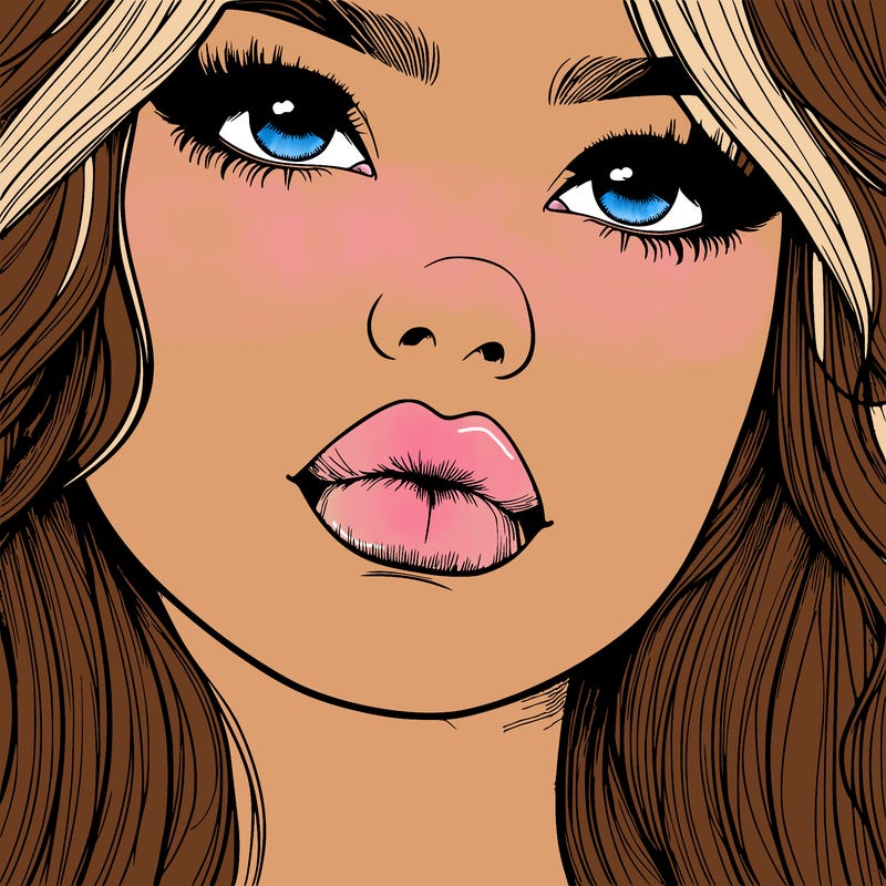 really realistic girl with lips