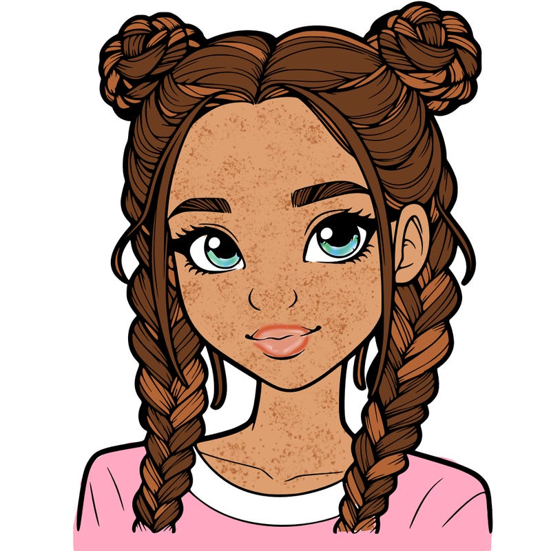 realistic girl with braids
