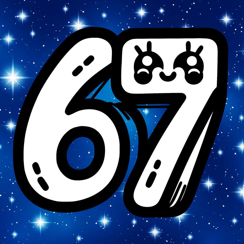 the numbers 67