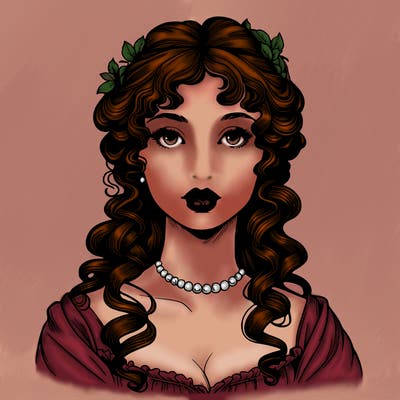 realistic regency era girl with lips