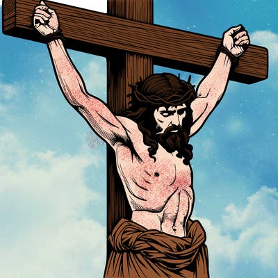 jesus realistic on the cross