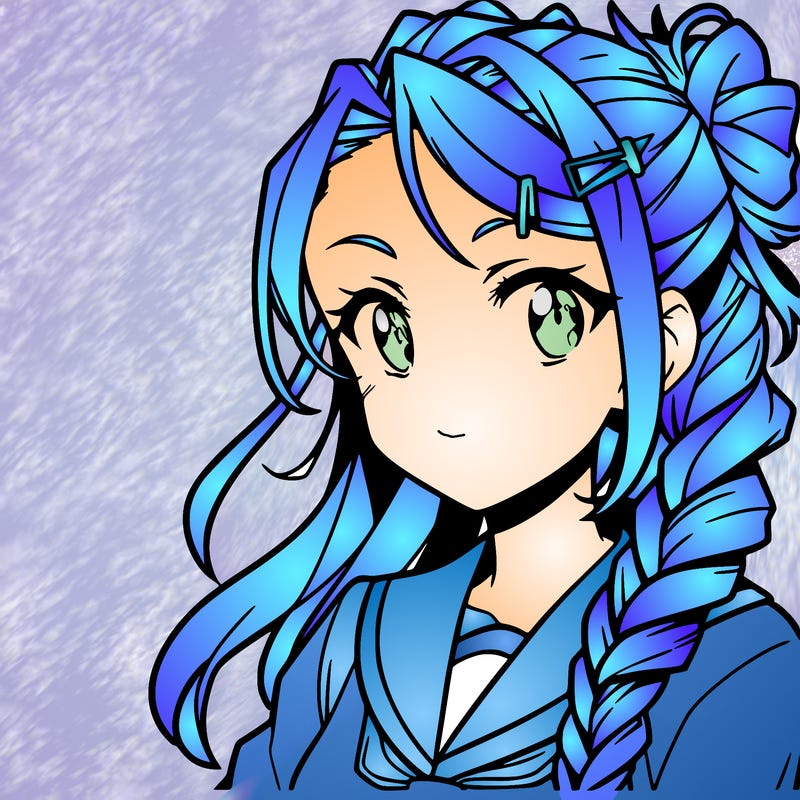 anime girl with braids on one side of her head