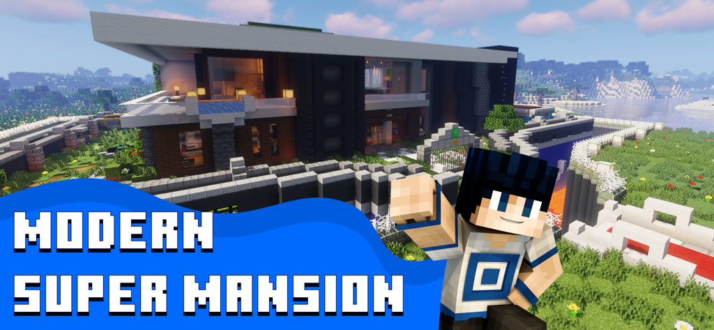 Addons for Minecraft ▸ - 캐릭터 아바타가 있는 마인크래프트 PE용 모던 슈퍼 맨션 애드온