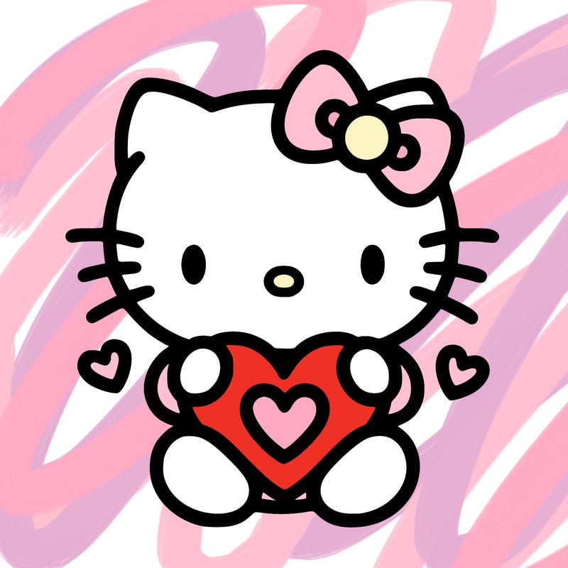 cute hello kitty with heart