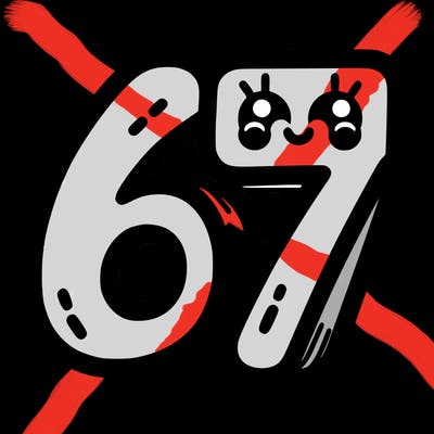 the numbers 67