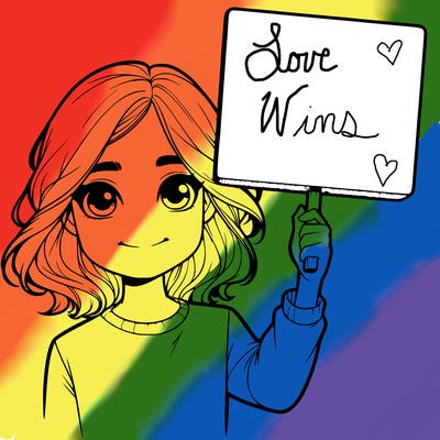 realistic girl holding up a sign