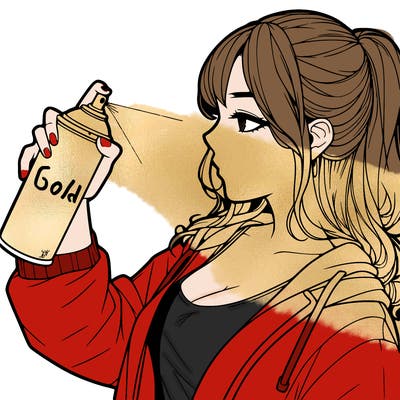a realistic girl spray, painting