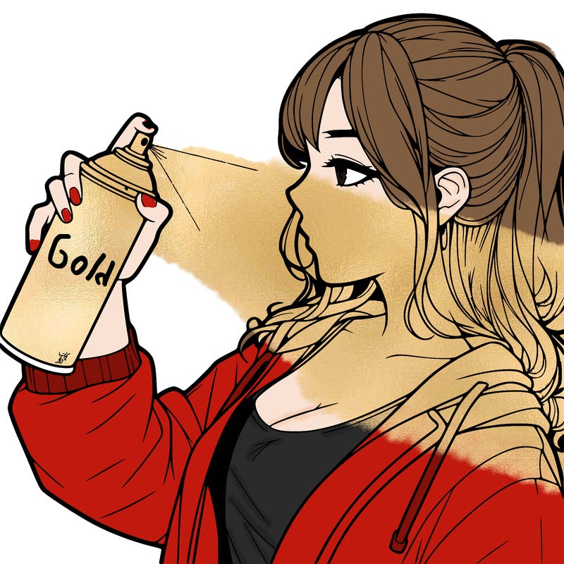 a realistic girl spray, painting