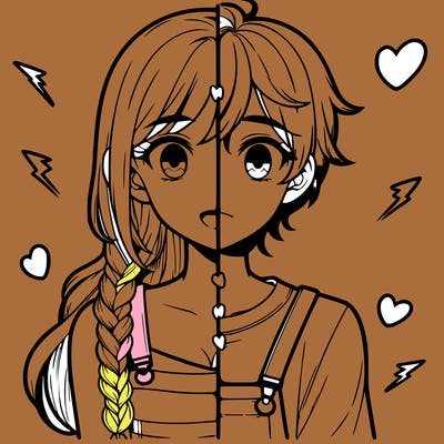 realistic girl boy split