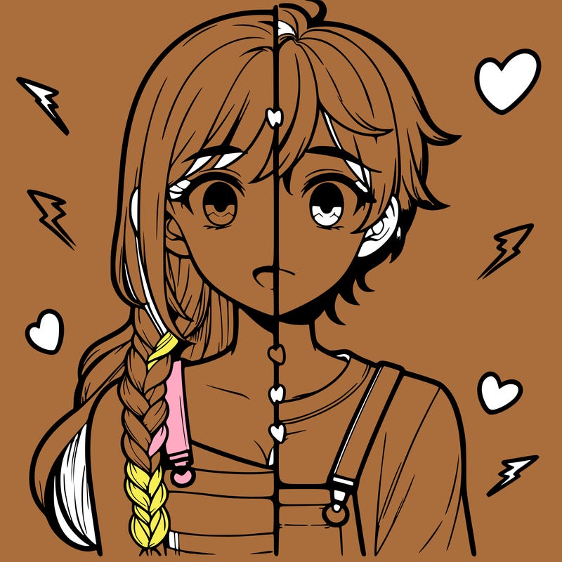 realistic girl boy split