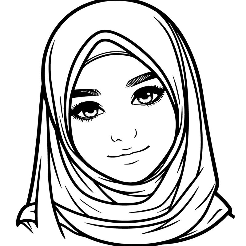 realistic girl with hijap