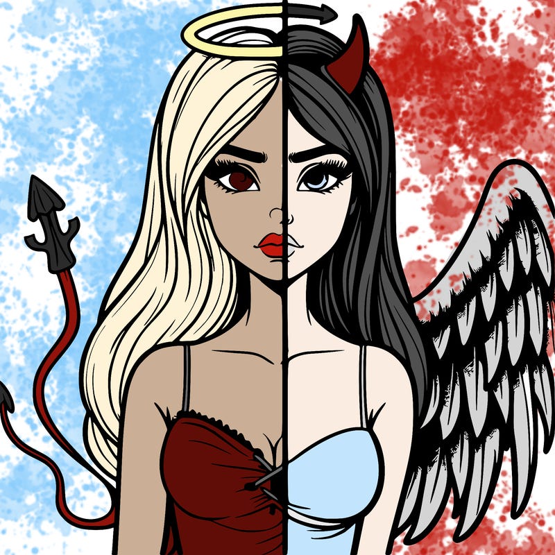 devil vs angel realistic girl